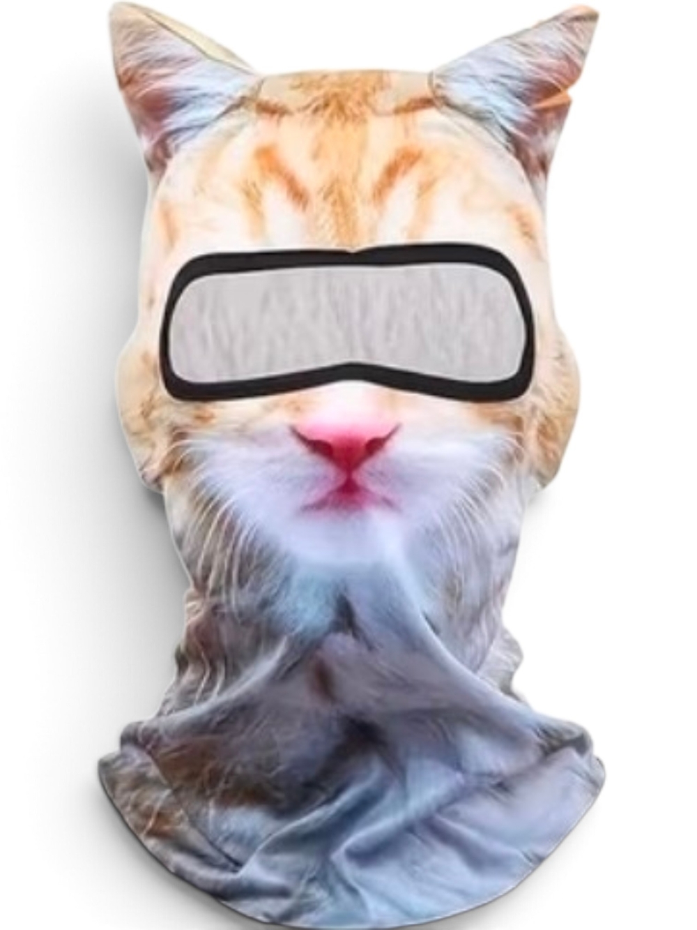 Cat Face Balaclava Mask in Orange and White - Novelty Face Mask
